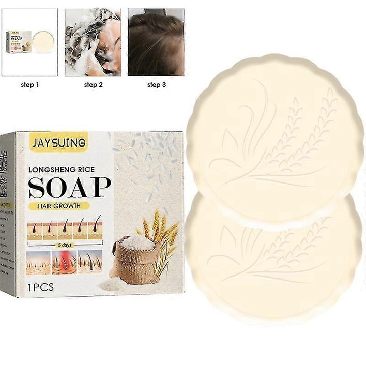 Твърд шампоан от ориз, JAYSUING, бял, комплект от 2 броя