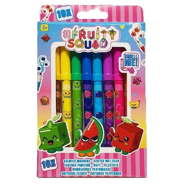 Set 10 markere parfumate, Fruity Squad, Multicolor