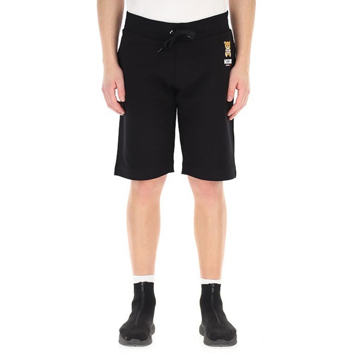 Pantaloni scurti sport barbati A4325 8102, Moschino, Bumbac/Elastan, Negru, XL INTL