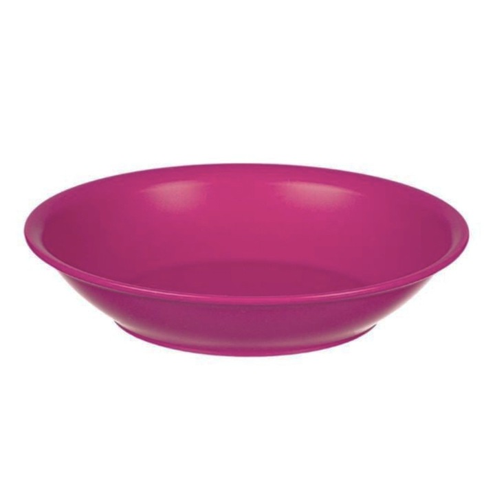 Mélytányér, műanyag, fukszia, 18 cm