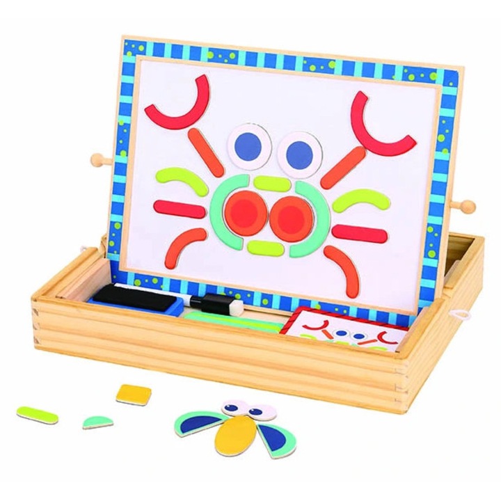 Mamido Tabla magnetica din lemn cu puzzle