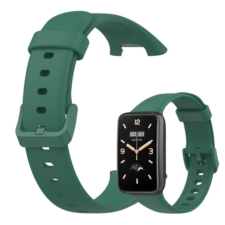 Каишка, съвместима с Xiaomi Smart Band 7 Pro, Устойчив силикон, Приятна на допир, Лесно регулиране на дължината, Зелена