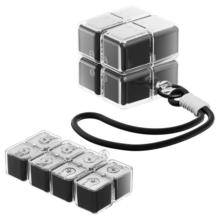 Organizator medicamente, Zeguer, Design magnetic, 8 Compartimente, Detasabile, Negru