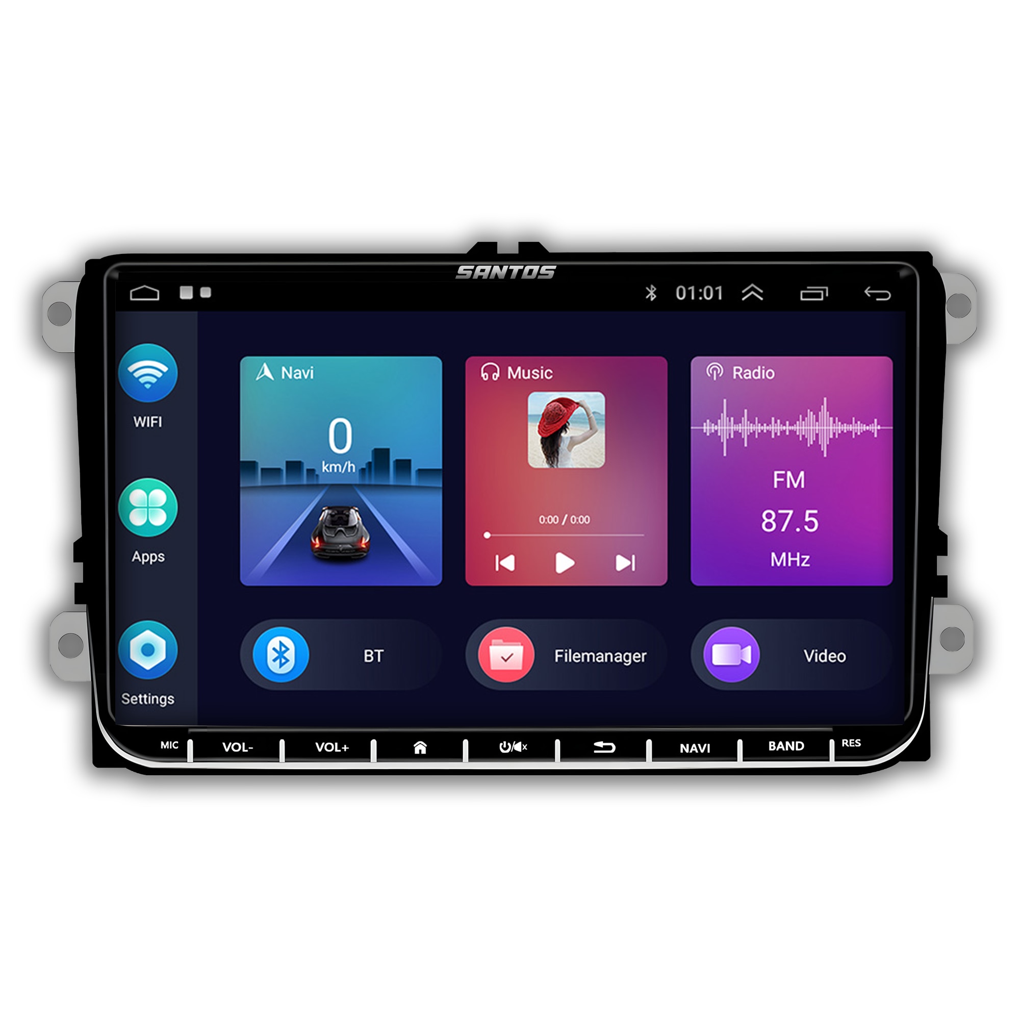 Navigatie Android 4GB RAM, CarPlay si Android Auto, Ecran 9 inch