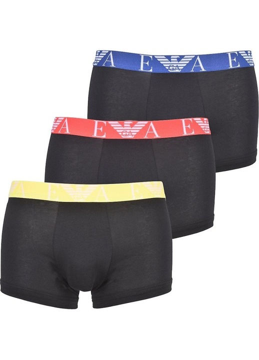 Set boxeri barbatesti Emporio Armani, 3 bucati, negru, bumbac de calitate superioara, banda elastica cu logo, M INTL