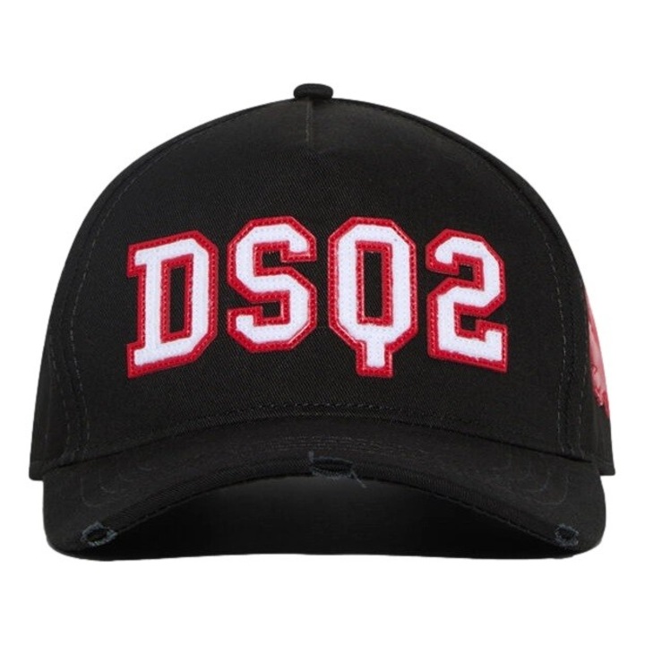 Sapca DSQUARED2 Maple Leaf, neagra, dimensiune UNI, 100% bumbac