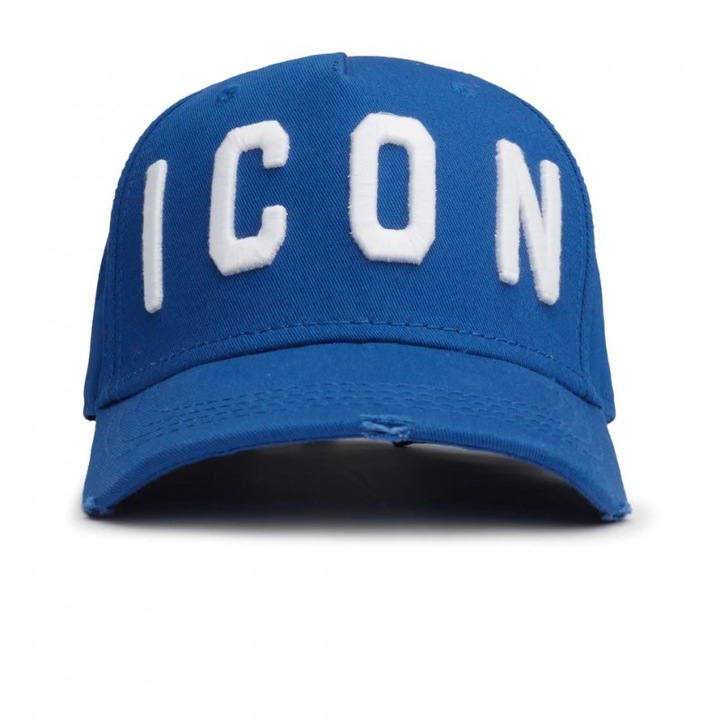 Sapca DSQUARED2 ICON, culoare albastra, 100% bumbac, dimensiune UNI