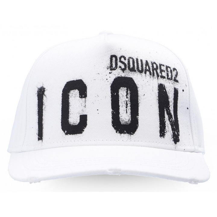 Sapca DSQUARED2 ICON, alb, 100% bumbac, dimensiune UNI
