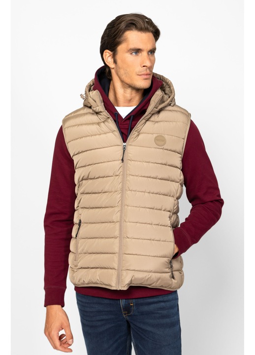 Vesta bărbați Heavy Tools, matlasată cu glugă, gri, mărime XL