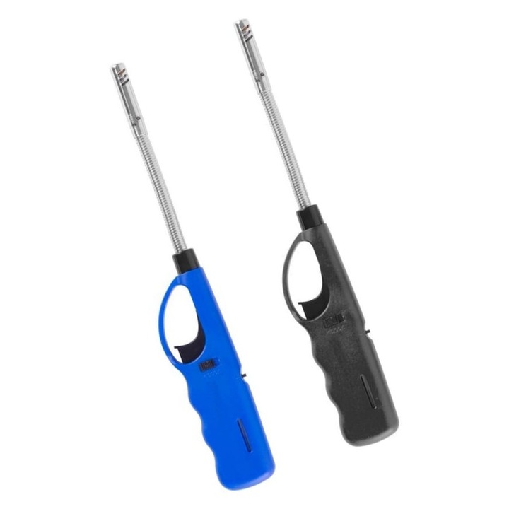 2 darab hajlékony nyakú, szélálló, piezo gyújtású, újratölthető gázgyújtó szett kempingezéshez