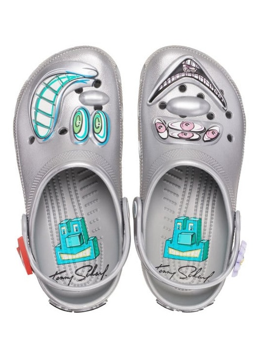 Saboti Crocs Scharf Classic Clog, Argintiu, 39-40