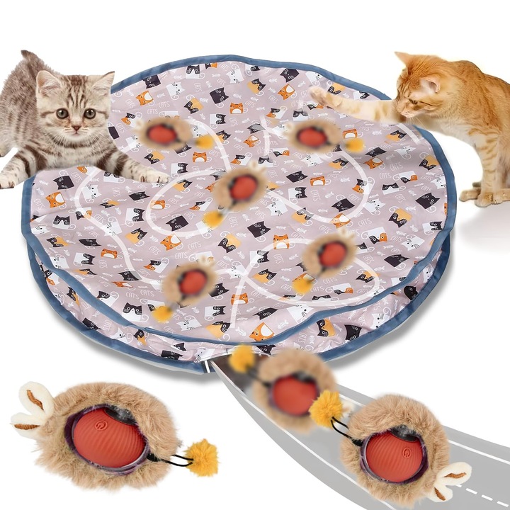 Играчки за котки на закрито, интерактивни, симулиран лов, интелигентна играчка за котки, игра на криеница, подходяща за енергични и отегчени котки, USB презареждане