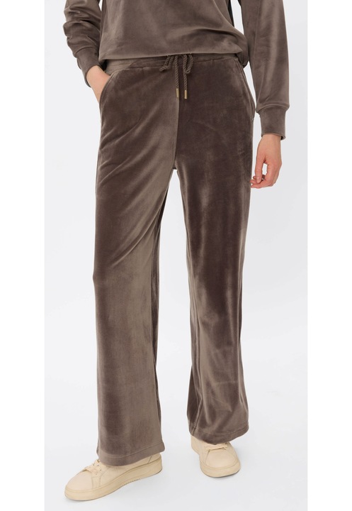 Pantaloni de trening din velur cu croiala ampla, Volcano N-Case, Maro, Maro
