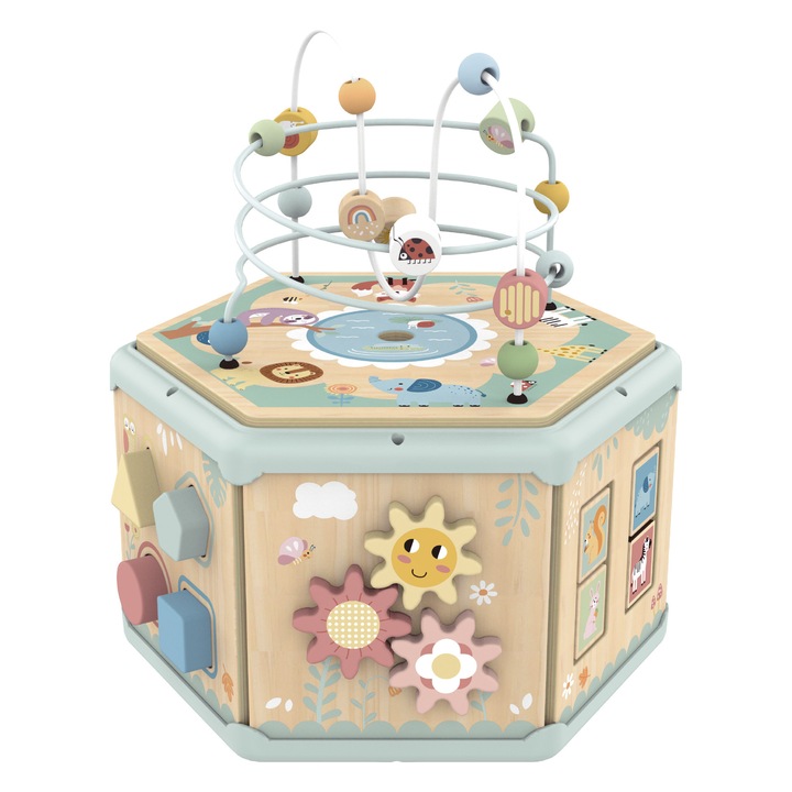 Montessori oktatójáték, 7 az 1-ben tevékenységi kocka