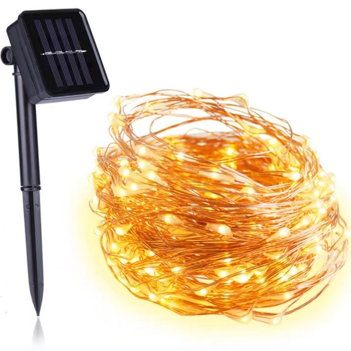 Réz Dekoratív Füzér 30 m, 300 LED-del, Retró báj, Nem rozsdásodik könnyen, Alacsony energiafogyasztású kialakítás, Korrózióálló, Nappali háttérfala, Éjjeli lámpa a hálószobában