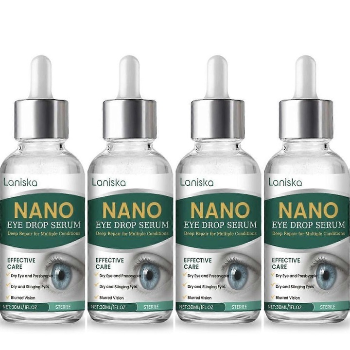 Serum picaturi pentru ochi uscati, solutie sterila de reparare profunda, set de 4 bucati