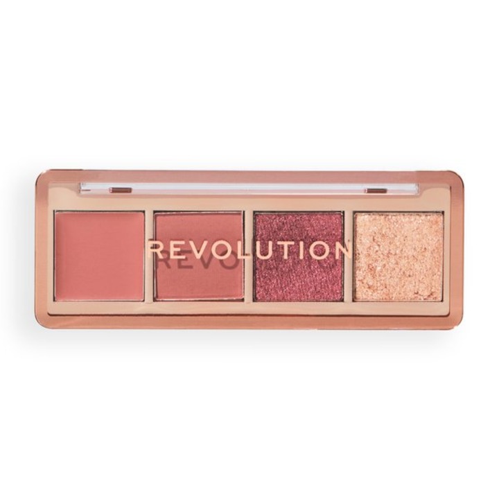 Fard de pleoape, Revolution, paleta The True Icon Edit Warm Nudes, 4 nuante, crema, roz, auriu