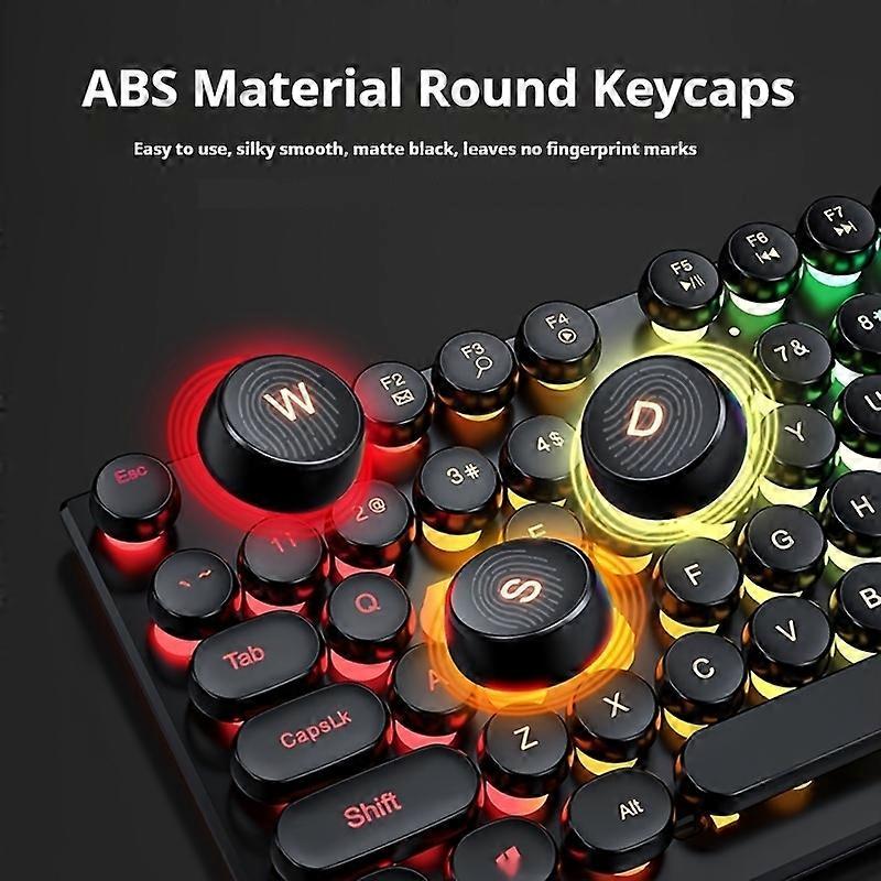 Tastatura retro punk cu iluminare, 440x130x30mm, alb