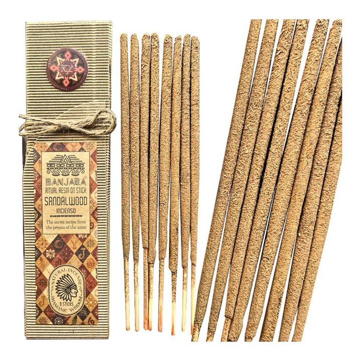 Bete naturale Banjara, set 8 bucati, aroma relaxanta, 2 ore ardere