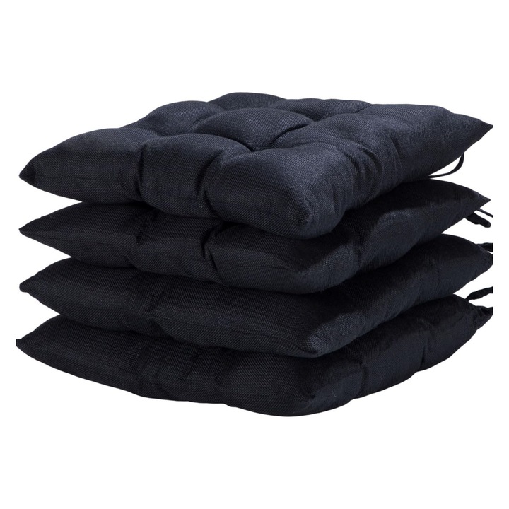 Set 4 perne decorative pentru scaun, ZGGZERG, respirabile, negru, 40x40cm