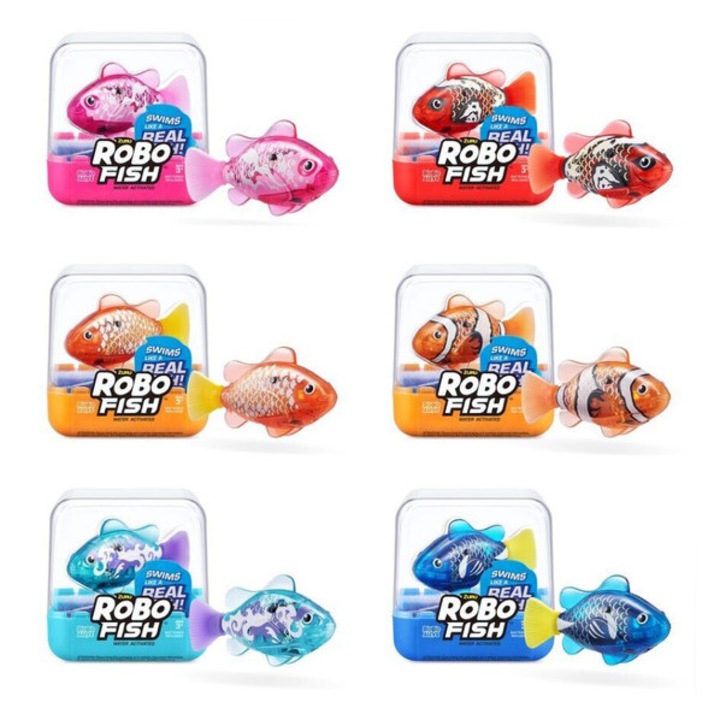 Robo Fish, Zuru, gyűjthető plüss játék, realisztikus úszó, 5 cm