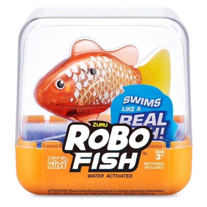 Robo fish, Zuru, jucărie pufoasă colectabilă, înotător realist, 5 cm