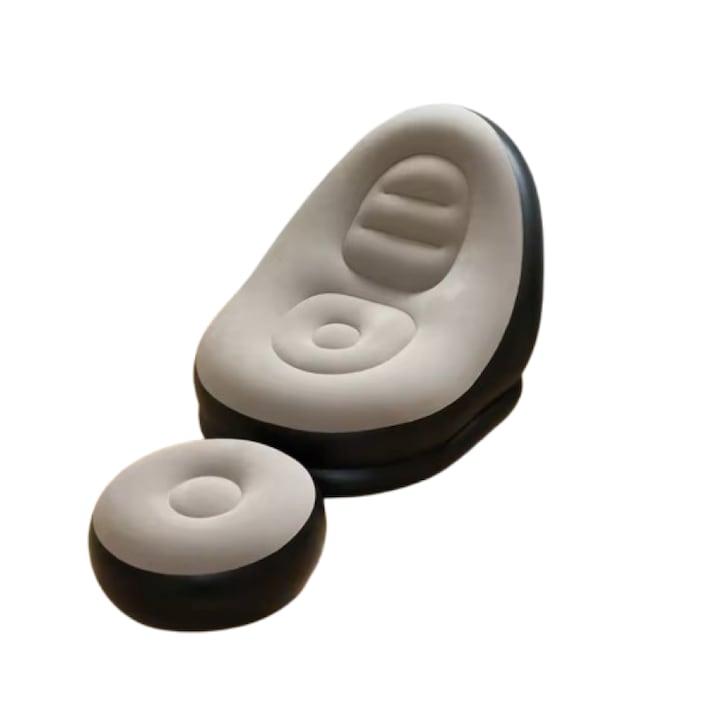 Canapea gonflabila cu otoman, lounge confortabil pentru casa si exterior