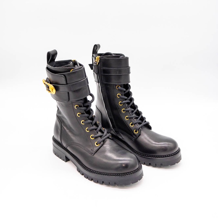 Ghete Versace Safety Pin Combat Boots, piele naturala, marime 35