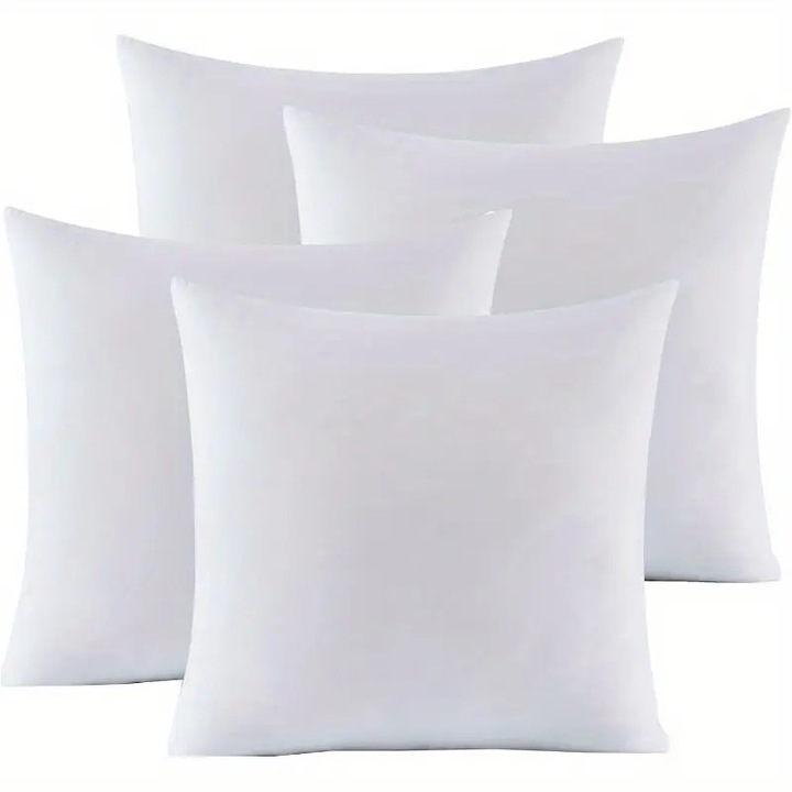 Set 4 Umpluturi Perne Decorative, Fibre Siliconate, 45 x 45 cm, alb BEKZ®