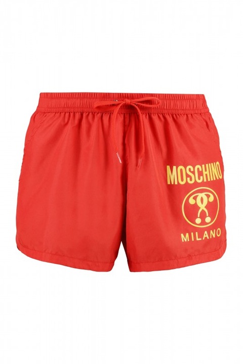 Pantaloni de baie barbati, Moschino, model V3A4287, snur la talie, buzunar, rosu, poliester, M INTL