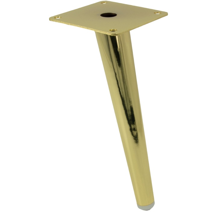 Picior de mobila, stift oblic, auriu deschis, inaltime 20 cm