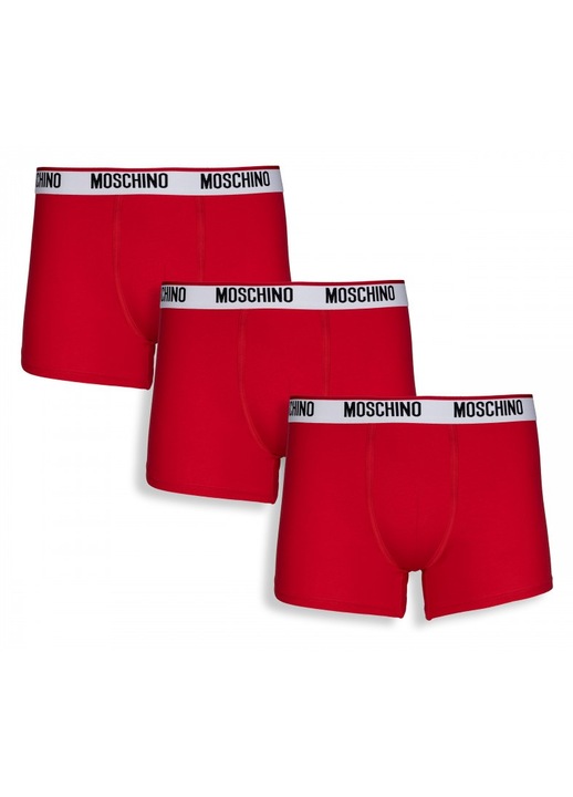 Set boxeri barbatesti Moschino, 3 piese, rosu, bumbac de calitate superioara, banda elastica, L INTL