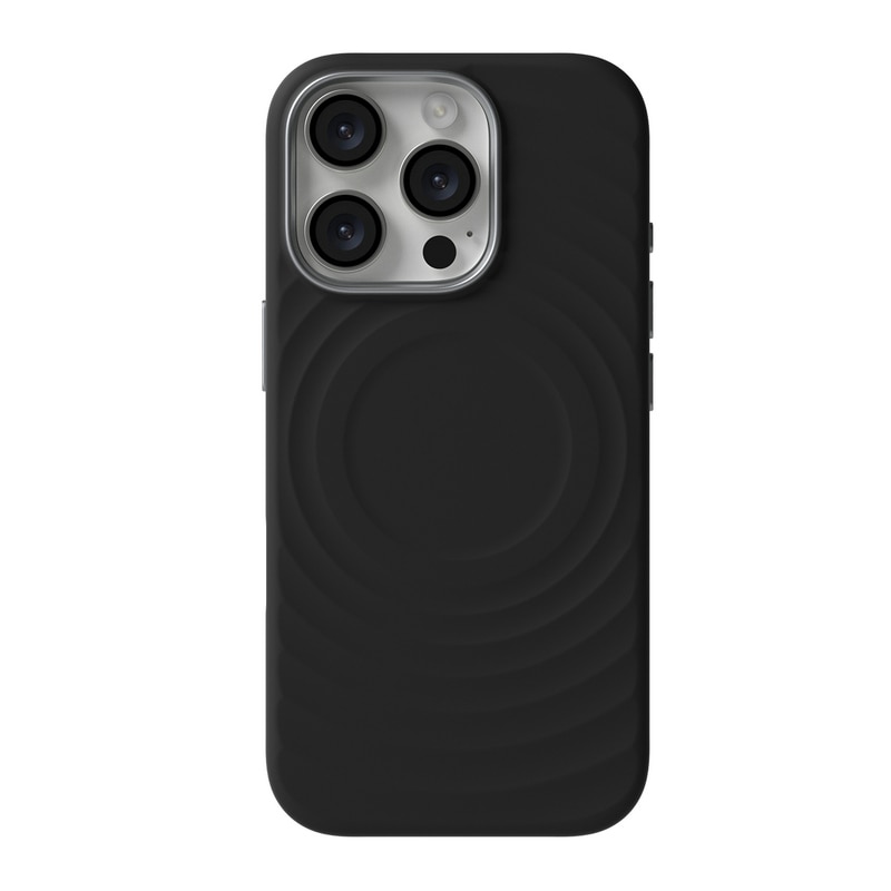 Husa de protectie, pentru Apple iPhone 16 Pro, incarcare MagSafe, protectie si aspect premium, model Wave Liquid Silicone, negru