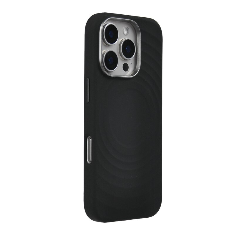 Husa de protectie, pentru Apple iPhone 16 Pro, incarcare MagSafe, protectie si aspect premium, model Wave Liquid Silicone, negru
