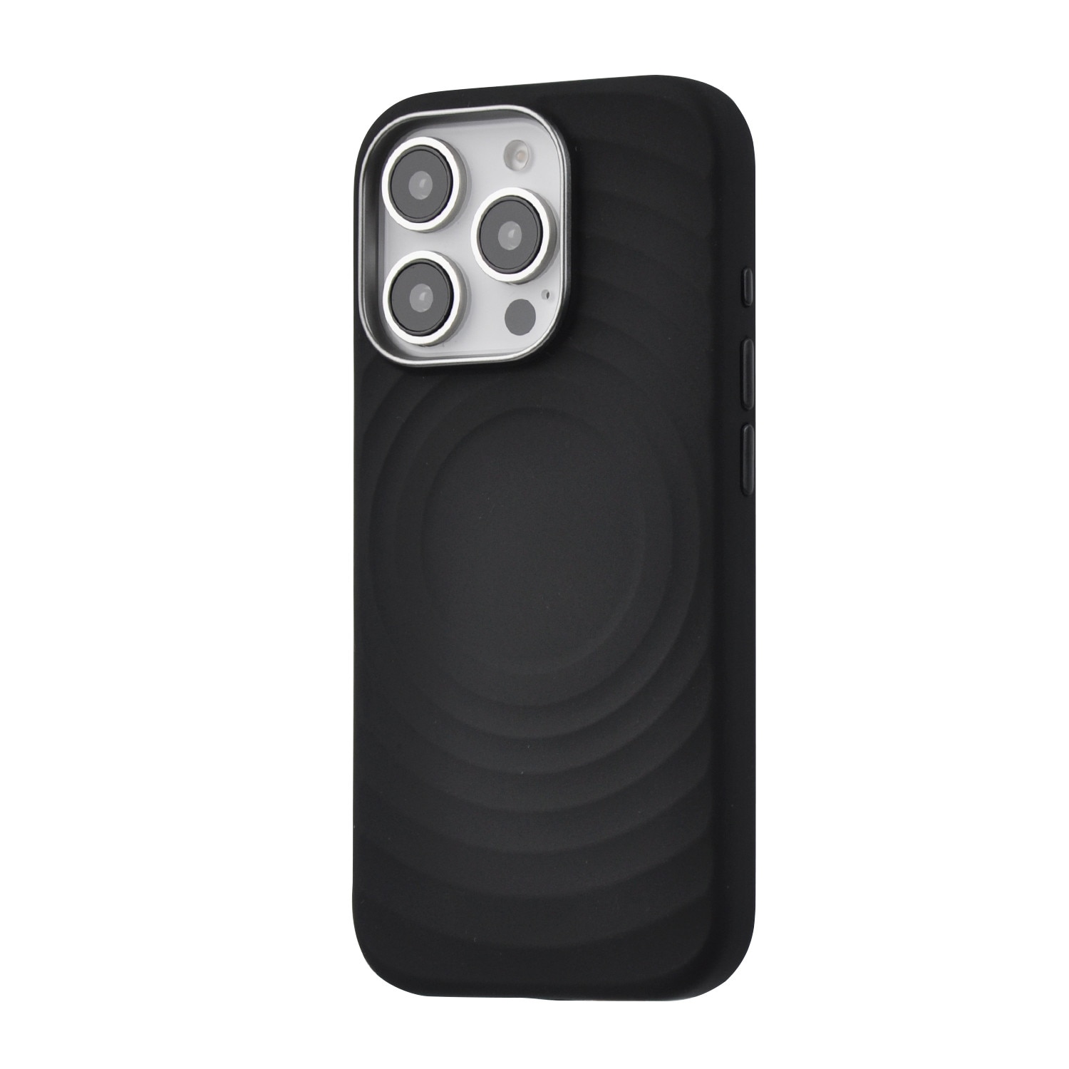 Husa de protectie, pentru Apple iPhone 16 Pro, incarcare MagSafe, protectie si aspect premium, model Wave Liquid Silicone, negru