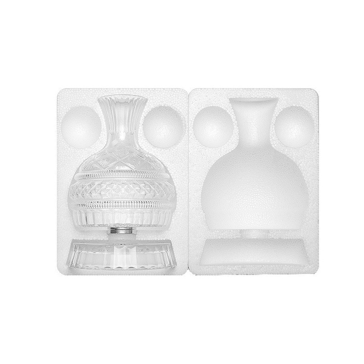 Decantor Elegant de Vin din Cristal, Realizat manual - Dozator de Vin rotativ, 1500 ml