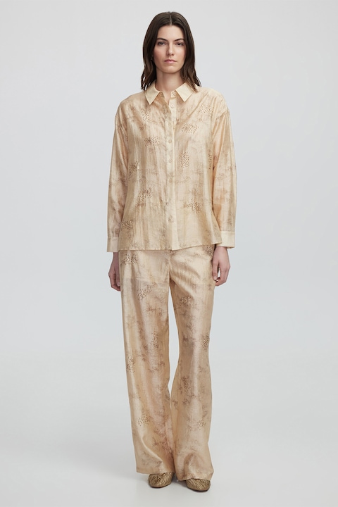 Ipekyol, Camasa din amestec de lyocell cu aplicatie din margele, Bej