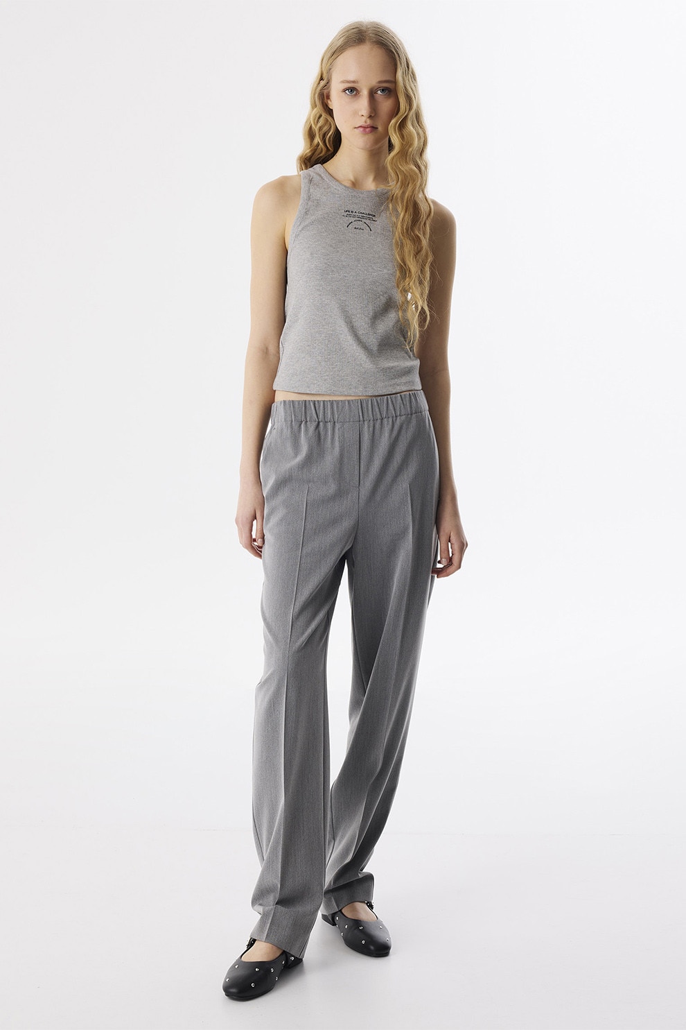 Twist, Pantaloni relaxed fit cu pliuri, Gri, 36