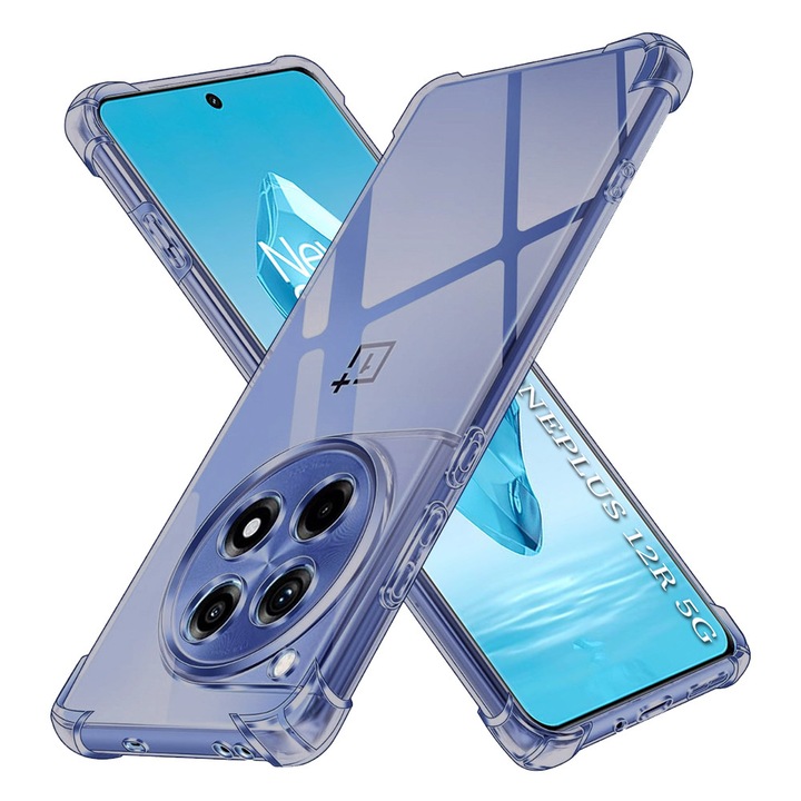 Husa Clear Anti-Soc pentru OnePlus 12R, Protectie Colturi AirBag, Rezisntenta Socuri si Zgarieturi, Design Slim, Anti-Ingalbenire, Fumuriu