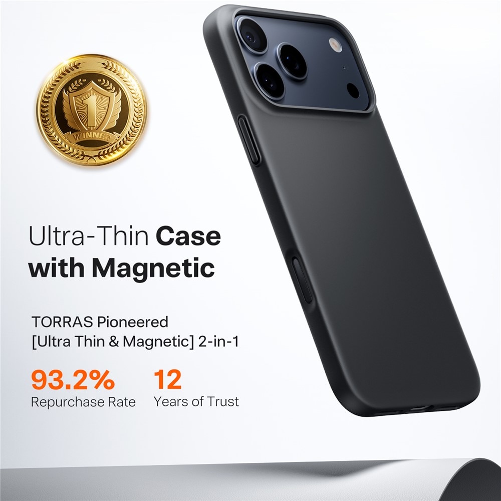 Husa pentru iPhone 17 Pro Max - Torras SlimFit MagSafe Series - Black
