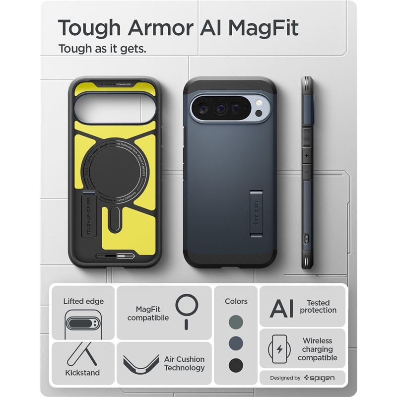 Carcasa Spigen Tough Armor cu MagSafe compatibila cu Google Pixel 10 Pro XL, Metal Slate