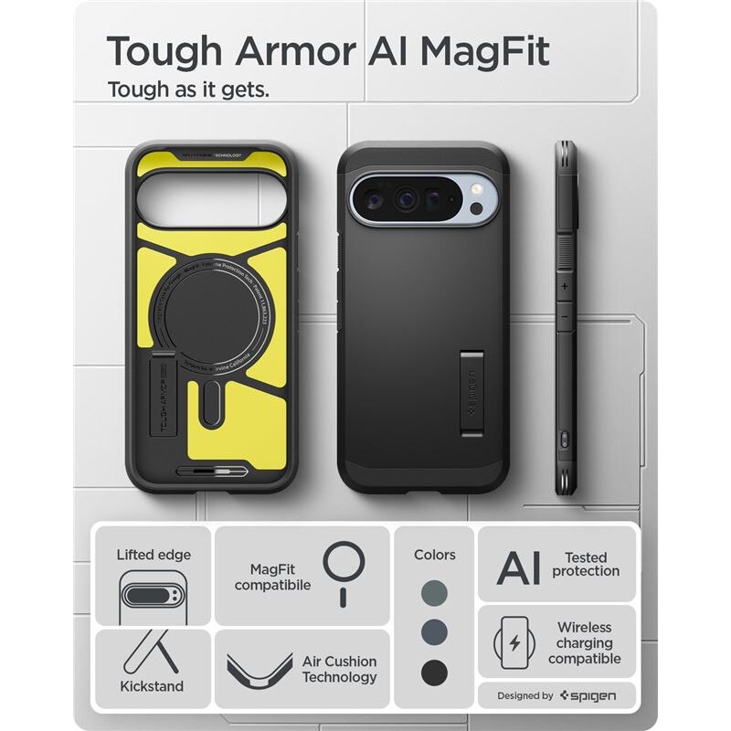 Carcasa Spigen Tough Armor cu MagSafe compatibila cu Google Pixel 10 Pro XL, Negru
