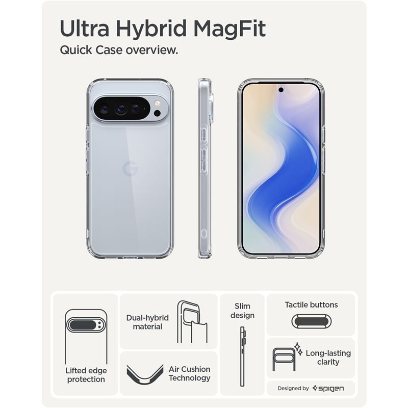 Carcasa Spigen Ultra Hybrid compatibila cu Google Pixel 10 Pro XL, Crystal Clear