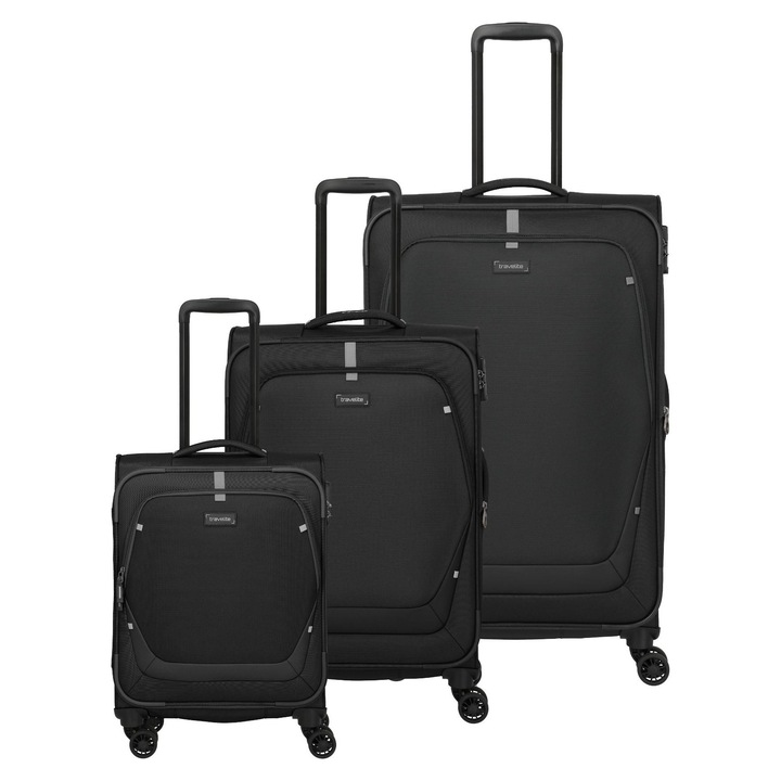 Set de trolere Travelite Umbria, 3 piese, negru, S, M, L