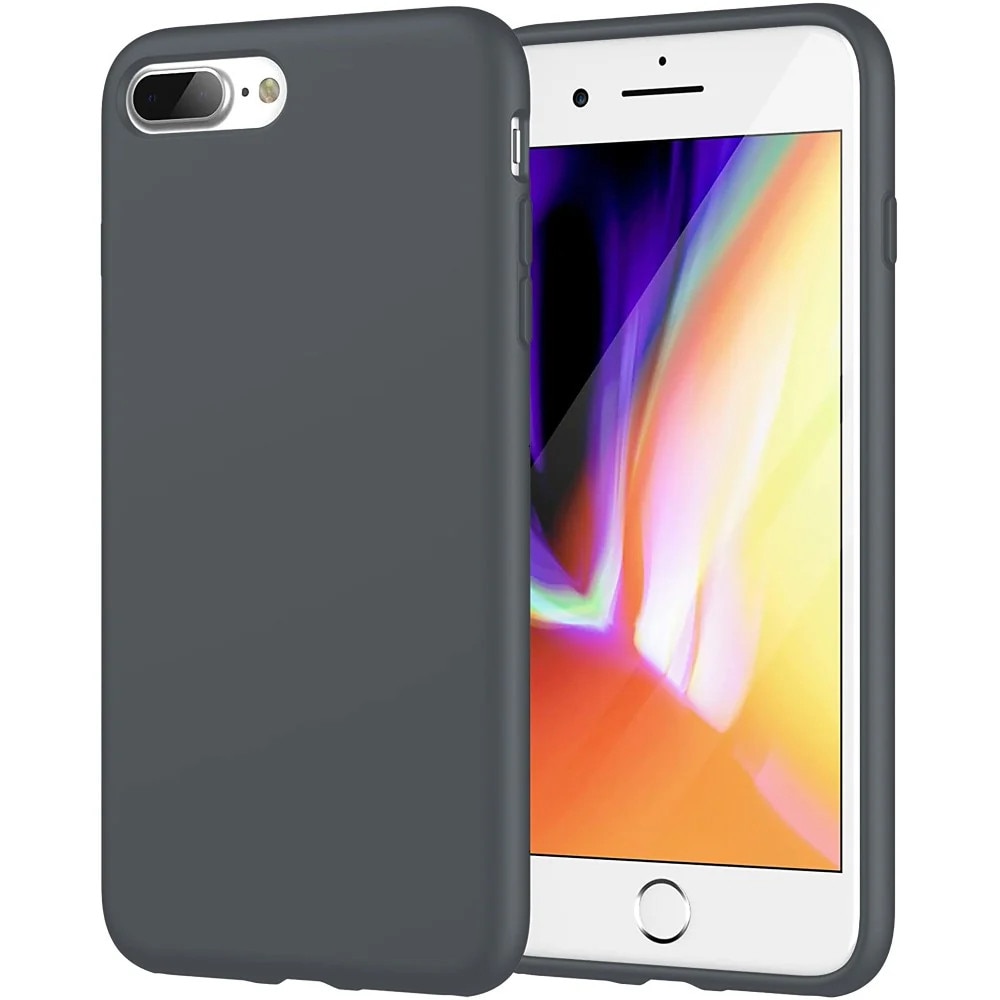 Husă Casey Studios pentru iPhone 7 Plus/8 Plus, Silicon, Gri închis, Anti șocuri, Ultra Slim
