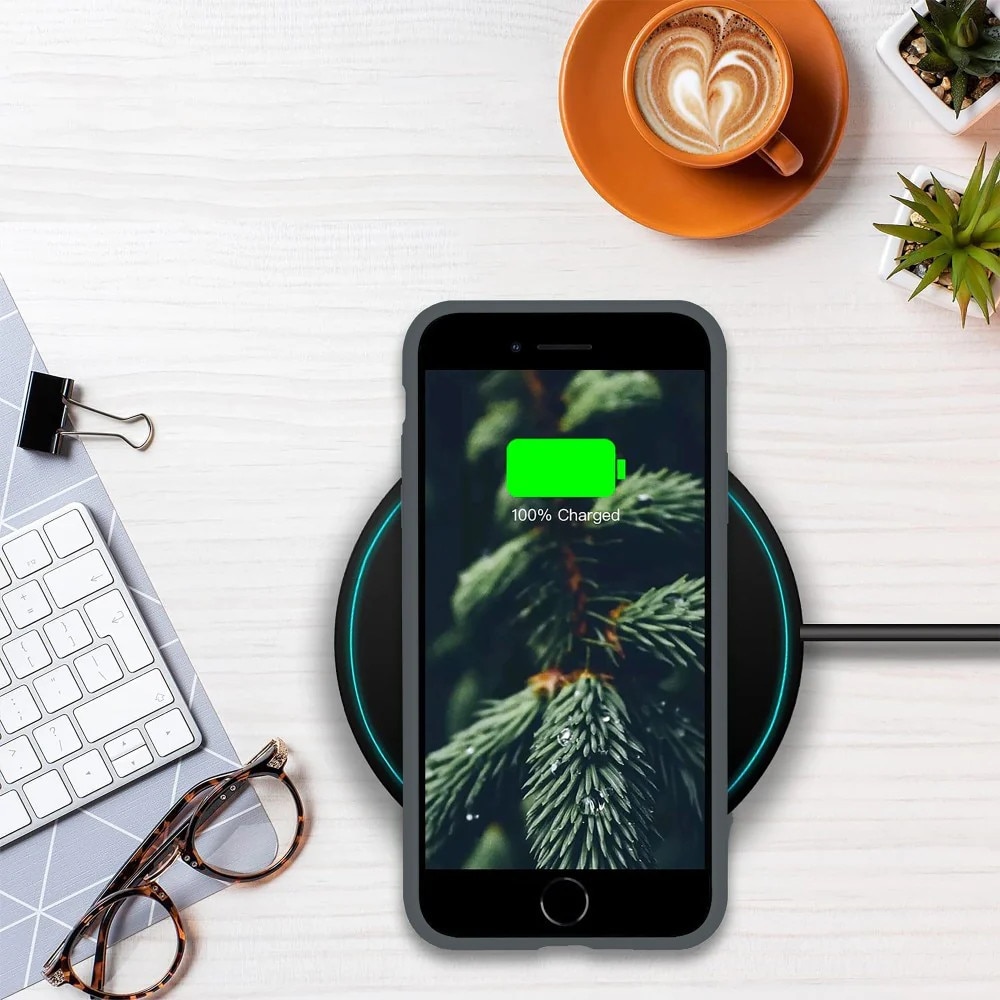 Husă Casey Studios pentru iPhone 7 Plus/8 Plus, Silicon, Gri închis, Anti șocuri, Ultra Slim