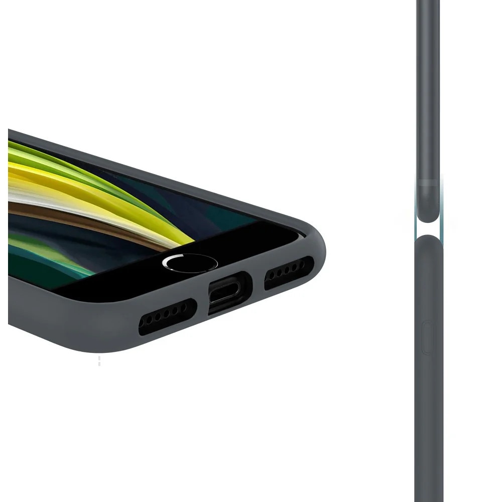 Husă Casey Studios pentru iPhone 7 Plus/8 Plus, Silicon, Gri închis, Anti șocuri, Ultra Slim
