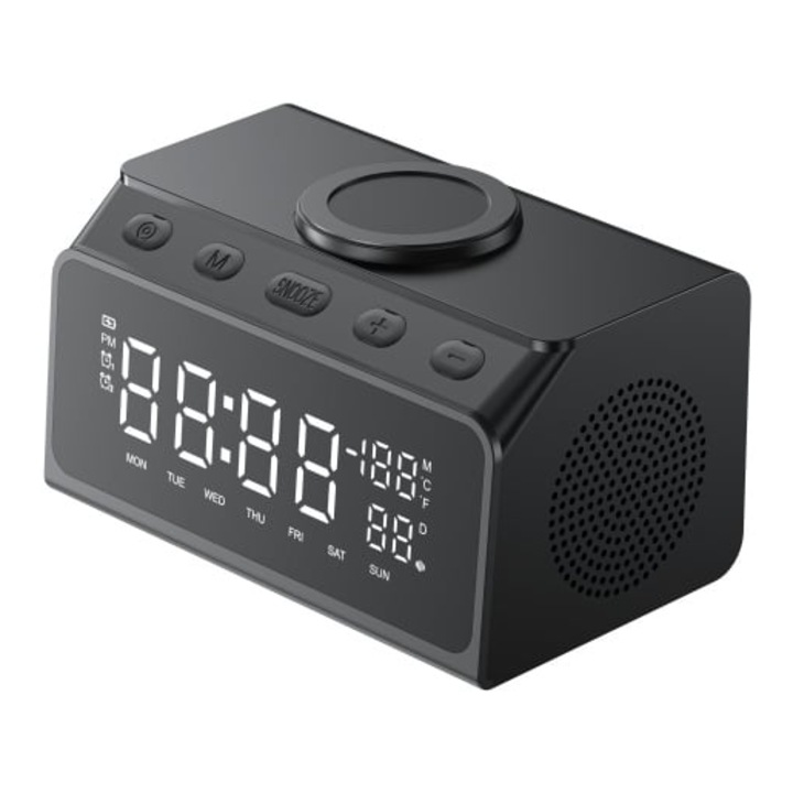 HAVIT W3041 vezeték nélküli multifunkciós töltő, 15 W, 2 USB port, Fekete, 87x155x95mm