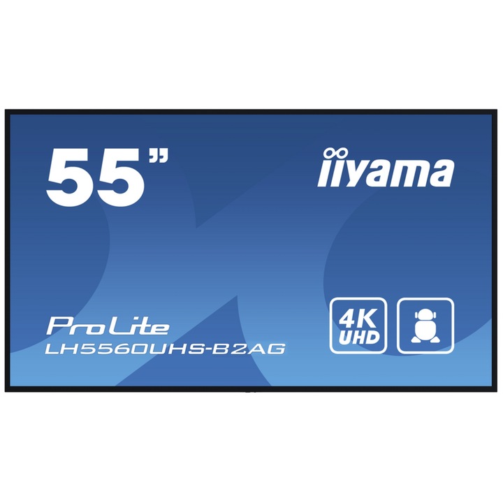 Professzionális VA LED képernyő Iiyama 54.6" LH5560UHS-B2AG, UHD 3840 x 2160, HDMI, hangszórók, fekete