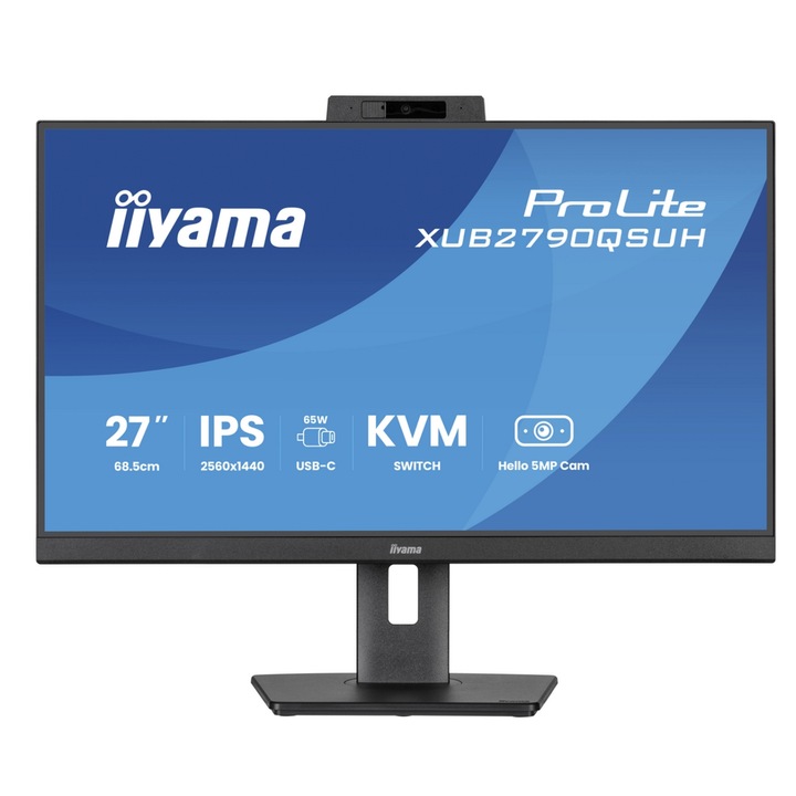 Iiyama 27" XUB2790QSUH-B2 IPS LED monitor, QHD 2560 x 1440, HDMI, DisplayPort, hangszórók, Pivot, 100 Hz, 0,4 ms Fekete